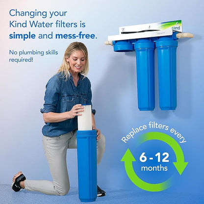 Whole House Salt-Free Water Softener and Filter Combo - High Performing Coconut Shell Carbon Block Filtration - for Homes with Up to 6 Bathrooms - Easy Installation