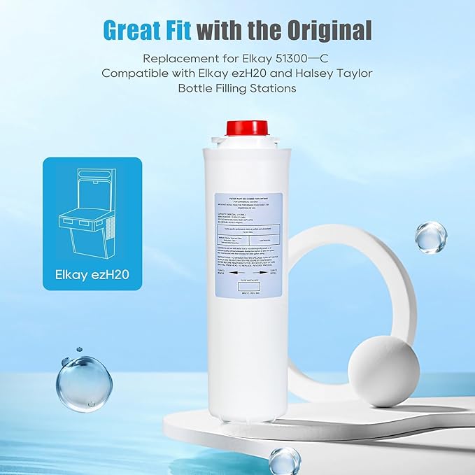 51300C Replacement (12 Packs-No Chip),Compatible with EzH2O Filter Replacement Bottle Station High Capacity 3000 Gallon,Replacement EWF3000 for 51300/C ERF750, 51299C, 55898C (12)