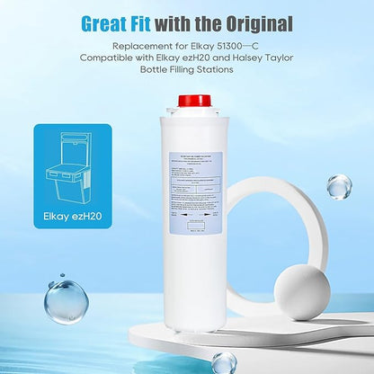 51300C Replacement (12 Packs-No Chip),Compatible with EzH2O Filter Replacement Bottle Station High Capacity 3000 Gallon,Replacement EWF3000 for 51300/C ERF750, 51299C, 55898C (12)