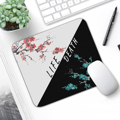 Cherry Blossoms Patterns Desk Mat, Large Gaming Mouse Pad Non-Slip Rubber Base with Stitched Edges, Waterproof Protection for PC Laptop Home Office Desk Decor (12.5x10.5in)
