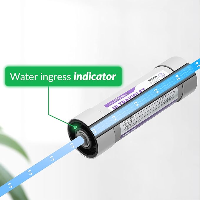 iSpring UVF8 LED UV Water Filter, Add-on Kit for Under Sink Water Filtration Systems, Mercury-Free, Stainless Steel