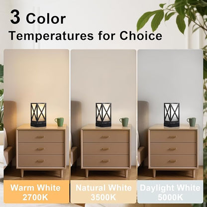 Table Lamp, Set of 2 Rustic Farmhouse Nightstand Lamps, 3 Color Temperatures Desk Lamp with USB Charging Ports AC Outlet Vintage Lamp for Living Room Bed Room, Pewter
