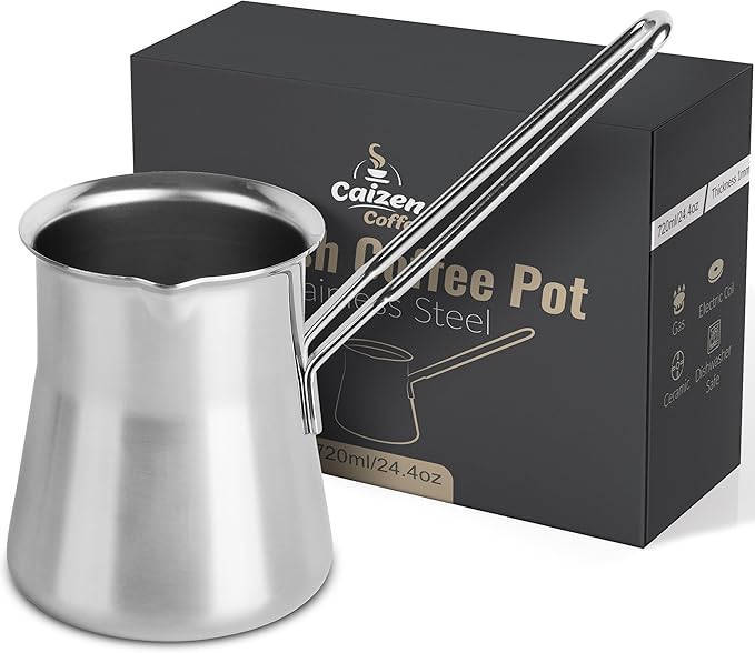 Quality Turkish Coffee Pot - Turkish Coffee Maker, Chai Pot, Arabic Coffee Pot, Briki Greek Coffee Pot, Greek Briki, Cezve, Ibrik (24oz)