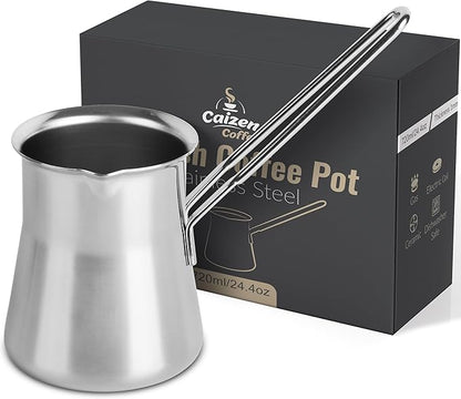 Quality Turkish Coffee Pot - Turkish Coffee Maker, Chai Pot, Arabic Coffee Pot, Briki Greek Coffee Pot, Greek Briki, Cezve, Ibrik (24oz)