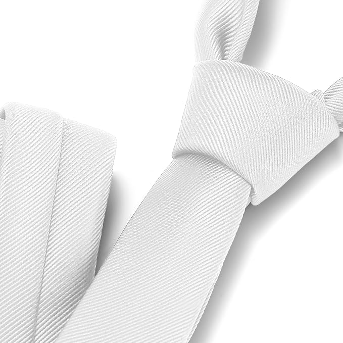 Skinny Ties Black Ties For Men and Women Solid Pure Color 1.58" (4CM) Plain Formal Slim Neckties