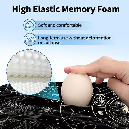 YIWEI Ergonomic Mouse Pad with Wrist Rest - Comfortable Office Mousepad with Memory Foam Wrist Support for Carpal Tunnel Relief, Mouse Pads with Non-Slip Base for Gaming and Home (Constellation)