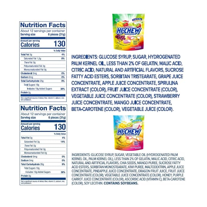 HI-CHEW Variety Mix Bulk, 220+ Pieces, 4 Stand Up Pouches - Tropical Fruit Combos Sweet and Sour, Chewy Fun Soft Candy Variety Pack - Immensely Juicy Fruity Flavors - Individually Wrapped for Sharing