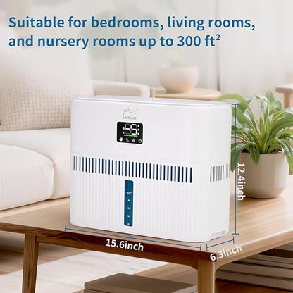Smart Evaporative Humidifiers for Bedroom, Living Room, Nursery, Large Room up to 300 ft², 5L Tank, Max 48H Runtime, Mist-free Top Fill Humidifier for Baby, Plants, Easy to Clean