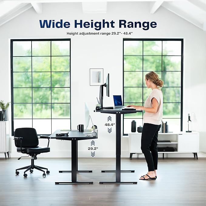 VIVO Electric 71 x 36 in Standing Desk, Memory Height Adjustment, 1B Series, White Top White Frame, DESK-KIT-1W7W-36