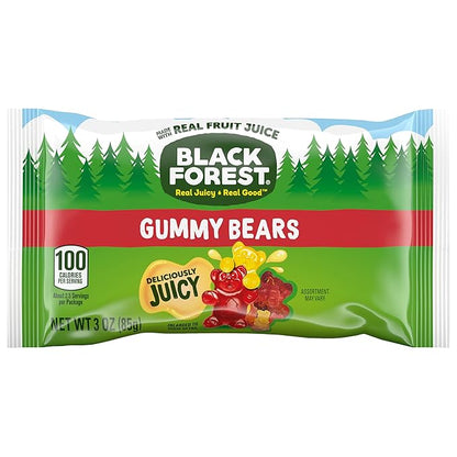 Black Forest Gummy Bears Candy, Made With Real Fruit Juice, 3 Ounce Pouches (Pack of 12)