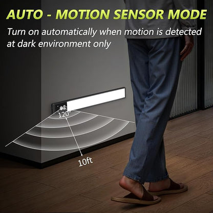 2 Pack 12" Under Cabinet Lights with Digital Display,2200mAh Rechargeable Motion Sensor Light Indoor,3 Color Temperatures, Magnetic Dimmable Closet Lights, Under Counter Light for Kitchen