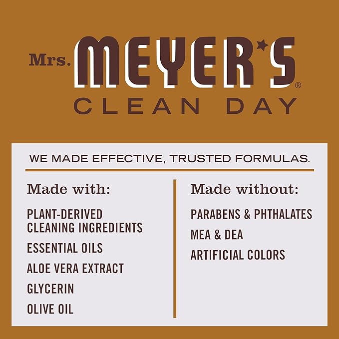 MRS. MEYER'S CLEAN DAY Hand Soap, Made with Essential Oils, Biodegradable Formula, Acorn Spice, 12.5 fl. oz