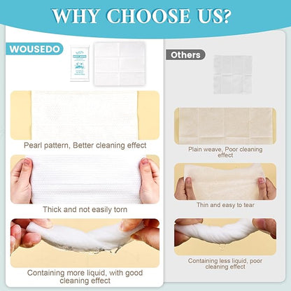 300 Pcs Ultra Thick Soft Large Body Wipes Individually Wrapped(7.87" x 9.45"),Shower Wipes for Adults Bathing No Rinse,Personal Cleansing Wipes for Travel Gym,Bulk Deodorant for Homeless(White)