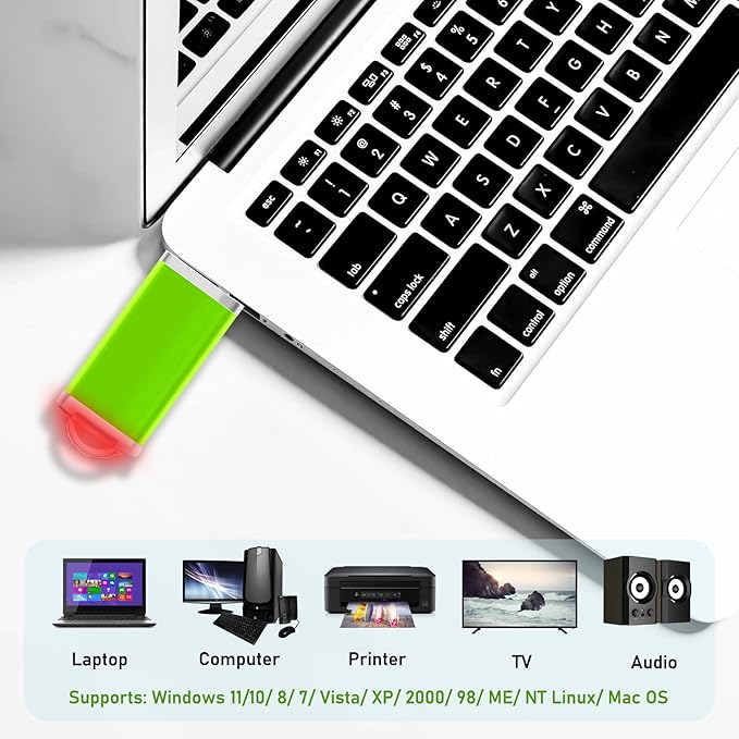 4GB USB Flash Drive 20 Pack Nicepicten Bulk USB Thumb Drives Jump Zip Drive USB 2.0 Memory Stick Flash Drive 4GB with 20PCS Lanyard Label - Green