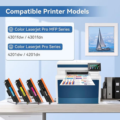 MYTONER 210X Toner Cartridges 4 Pack Compatible Replacement for HP 210X 210A 210 High Yield for Color Pro MFP 4301fdw 4301fdn 4201dw 4201dn Series Printer Ink 210X 210A W2100X W2100A (4 Pack, B/C/Y/M)