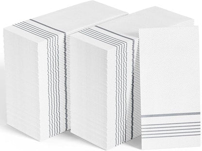 600 Pack Paper Dinner Napkins, Absorbent Paper Napkins, Premium Quality Guest Towels, 2-Ply Disposable Hand Towels for Kitchen, Events, Parties or Events (Silver)