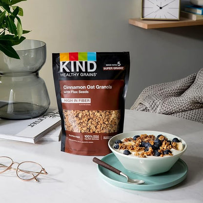KIND Healthy Grains Granola, Variety Pack, Peanut Butter, Cinnamon Oat, Oats & Honey, Healthy Snacks, Gluten Free, 100% Whole Grains, 5-10g Protein, 11oz, 3 Count