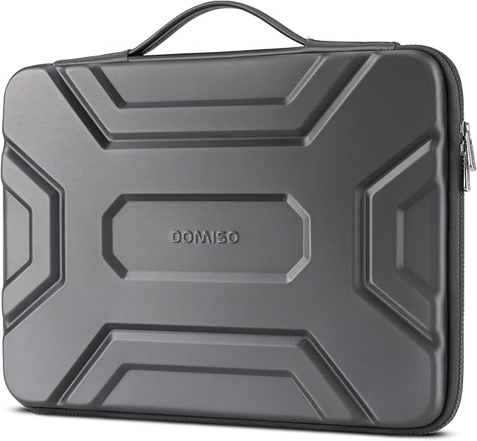 DOMISO 15.6 inch Laptop Sleeve Shoulder Bag Shockproof Computer Bag Waterproof EVA Protective Carrying Case for 16" MacBook Pro/Max M2 M1 2019-2023,15"-16" HP Dell Asus Laptop,Dell XPS 15,Dark Grey