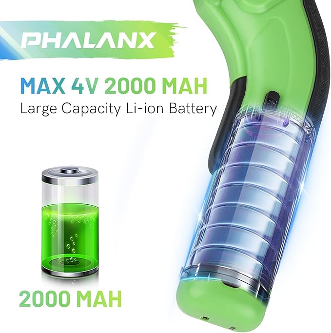 PHALANX Cordless Electric Scissors, 4V Electric Mini Box Cutter, Carpet & Cardboard Cutter Tool with 2 Replacement Blade&Charger, Rotary Cutter for Cardboard Packages Leather Plastic