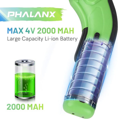 PHALANX Cordless Electric Scissors, 4V Electric Mini Box Cutter, Carpet & Cardboard Cutter Tool with 2 Replacement Blade&Charger, Rotary Cutter for Cardboard Packages Leather Plastic