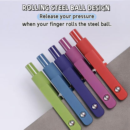 Gel Pens, 5 Pcs 0.5mm Black Ink Pens Fine Point Smooth Writing Pens with Silicone Grip, High-End Series Metal Clip Retractable Pens for Journaling Note Taking (Vintage)