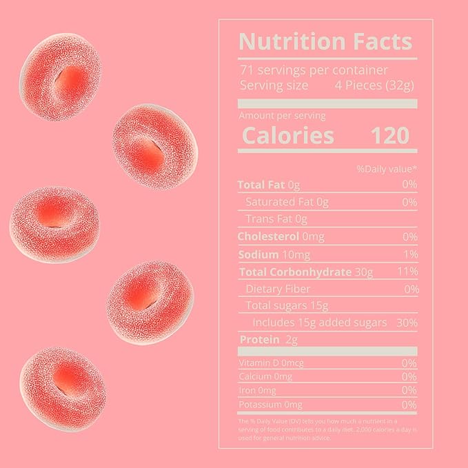 Kervan Candy Bebeto Strawberry Rings - Fruity, Soft, Sweet & Sour Gummy Candy Bulk for Kids, Gift Snacks and Parties - Strawberry Ring Gummies Big Party Size Bag (5 lbs)