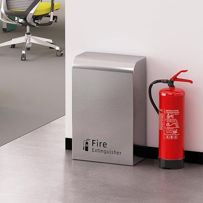 Fire Extinguisher Cabinet Floor Standing, Stainless Steel Fire Extinguisher Box, Suitable for Shopping Malls and Hotels, Can Accommodate Two 10 Pound Fire Extinguishers (Silver)