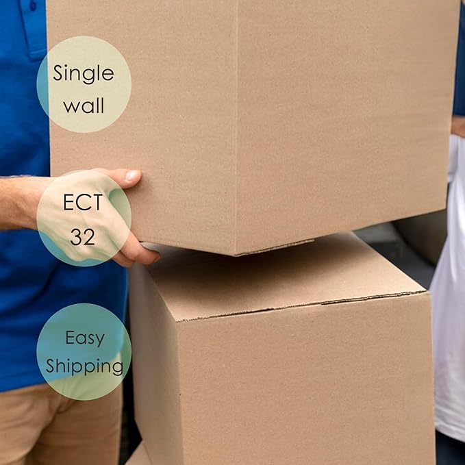 The Boxery 20"x18"x12" Brown/Kraft Corrugated Cardboard Shipping Boxes 25-Pack | Mailing, Packing, Moving & Storage for Business/Home – Durable - Eco-Friendly, Recyclable - Made in the USA
