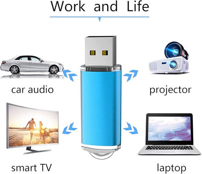 8GB USB Flash Drive 10 Pack K&ZZ USB 2.0 Thumb Drive 8 GB Memory Stick Gig Sticks Data Drive Flash Stick U Disk with LED Indicator (5 Mixed Colors: Blue Green Pink Orange Purple)