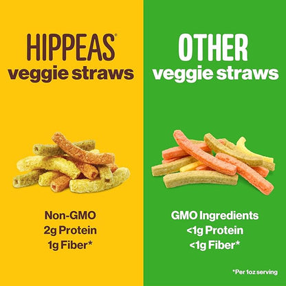 Hippeas Veggie Straws, Variety Pack: Sour Cream & Onion, Rockin’ Ranch, 0.75 Ounce (Pack of 18), 2g Protein, 1g Fiber, Vegan, Gluten-Free, Crunchy, Plant Protein Snacks