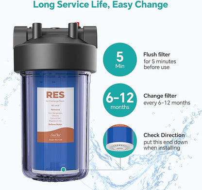 SimPure 10" x 4.5" Cation Exchange Resin Filter, Whole House Water Softening Cartridge for DB10P, DB10C (2 Pack)
