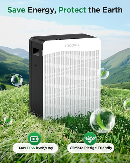 Air Purifier for Home Large Room 2800 Ft², MOOKA H13 True HEPA Double-Sided Air Purifiers for Home Pets with Washable Filters, PM 2.5 Air Quality Sensor, Air Filter Cleaner for Bedroom, Dorm, Office