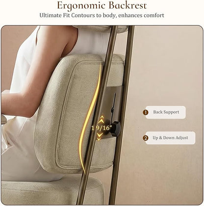 EUREKA ERGONOMIC Home Office Desk Chairs, Ergonomic Computer Chair with High Back, Executive Office Chair with Lumbar Support, Spring Cushion Seat, Mid-Century Modern, Off-White