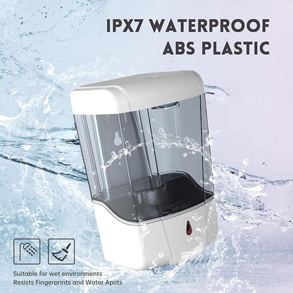 Automatic Soap Dispenser 20fl oz/600ml Touchless Wall Mount Liquid ABS Auto Hands Free Touchless Soap Dispensers Bathroom Kitchen 9031 White