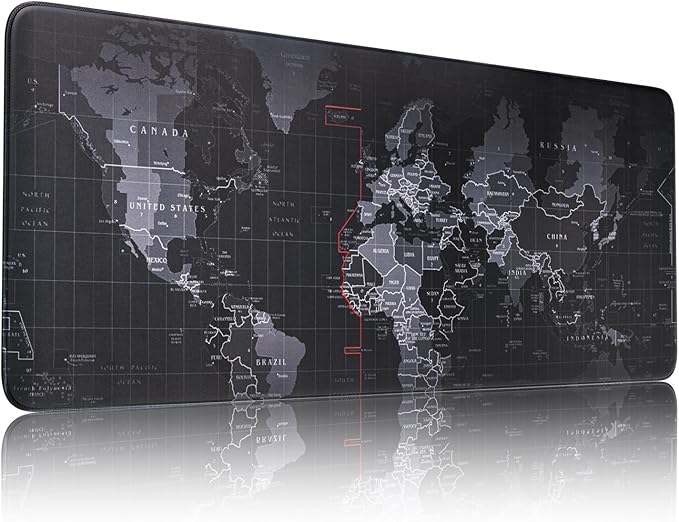 Black Large Mouse Pad,Waterproof Desk Mat,Extended Non-Slip Keyboard Mouse Pad Office Desk Pad 31.5" x 11.8" Anime Terrain Mouse Pads Desktop Protector for Office and Home