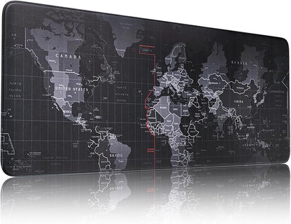Black Large Mouse Pad,Waterproof Desk Mat,Extended Non-Slip Keyboard Mouse Pad Office Desk Pad 31.5" x 11.8" Anime Terrain Mouse Pads Desktop Protector for Office and Home