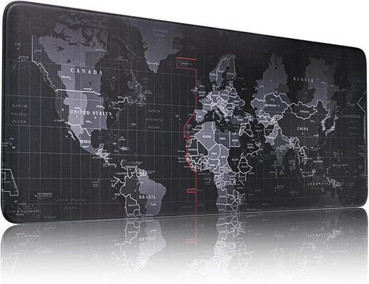 Black Large Mouse Pad,Waterproof Desk Mat,Extended Non-Slip Keyboard Mouse Pad Office Desk Pad 31.5" x 11.8" Anime Terrain Mouse Pads Desktop Protector for Office and Home