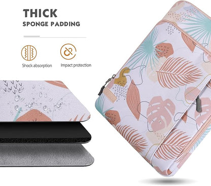 MoKo Laptop Sleeve Bag for 13.3-14 Inch, Notebook Carrying Case with Pocket Fits New MacBook Pro M3/M2 14" /13" M2/M1 Pro/M1 Max 14.2 2023-2021/Air 13.6" M2 2022, Surface Pro 9/8 13", Tropical Leaf