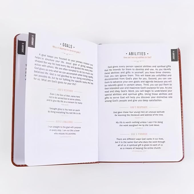 One Minute with God Daily Devotional for Men, 365 days of daily prayer brown book, 2026 Mens Dailys Devotional and Prayer Journal