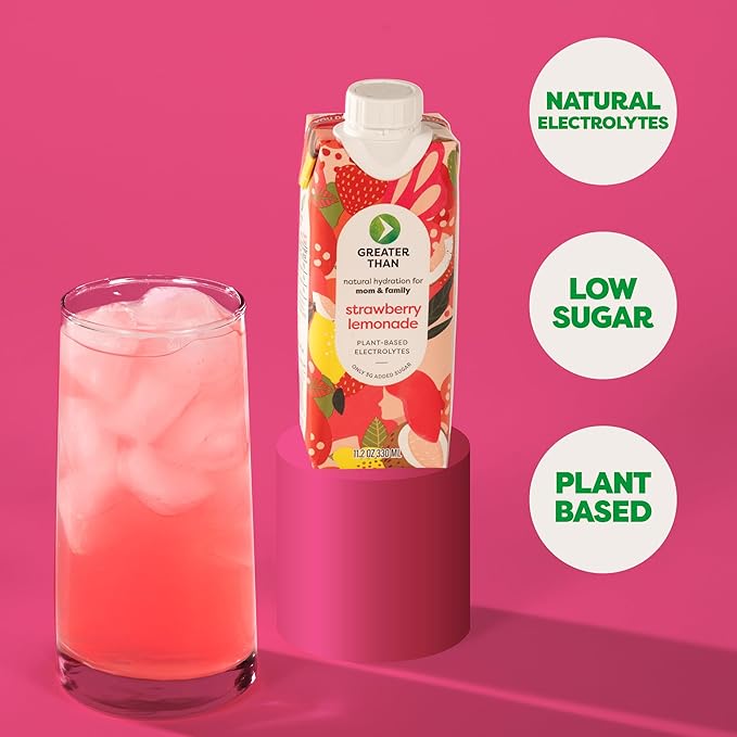 Greater Than Nutrient Hydration Beverage, Electrolyte Drink for Gut Health & Energy with Coconut Water, Vitamins, Gluten Free, Plant Based, Low Sugar, 8 Flavor Variety Pack