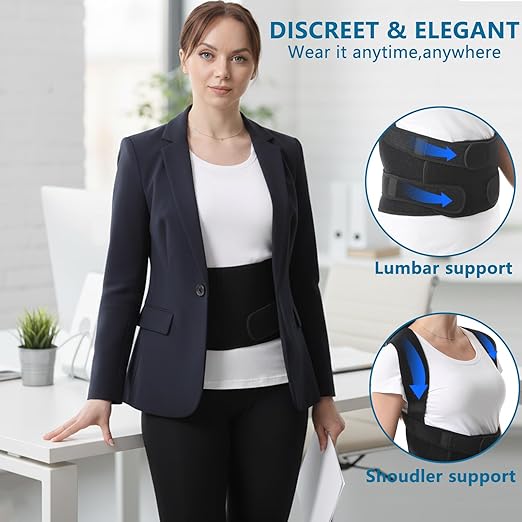 Posture Corrector for Women and Men, Upper Back Brace Adjustable Lightweight for Scoliosis, Neck Shoulder & Upper/Lower Back Pain Relief, Easy-on/off Back Straightener Posture Corrector, Under Clothes