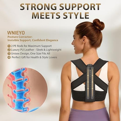 WNIEYO Posture Corrector for Women and Men Back Brace for Women Back Straightener for Effective Lower Back Pain Relief, Scoliosis, and Better Posture Support(L)