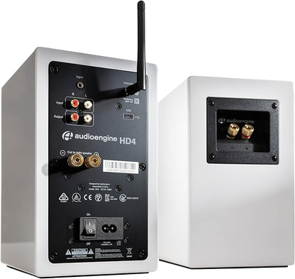 Audioengine HD4 Wireless Bluetooth Bookshelf Speakers - Home Theater, Desktop, Surround Sound, Music, Movies and Gaming - Bluetooth Adaptive aptX 5.3