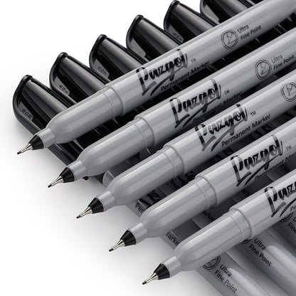 Permanent Markers Bulk, Ultra Fine Point, 60 Pack Black 0.4 mm Permanent Marker set, Felt Tip Pens Works on Plastic, Wood, Stone, Metal and Glass for Doodling, Marking