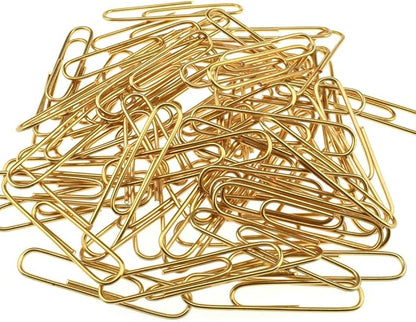 HAHIYO Paper Clips Large 2 inches Length Gold Paperclips Vinyl Coated Prevent Scratching Tearing The Pages Sturdy for Bookmark Organize Home Office School 80 Pack