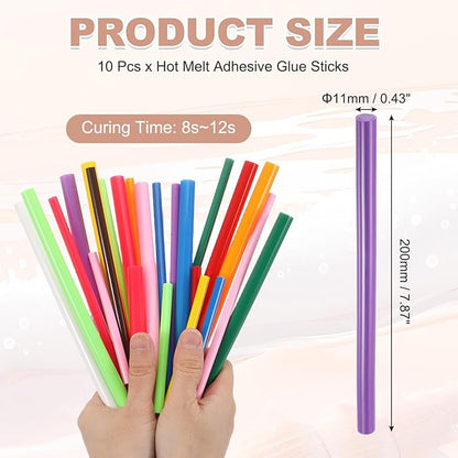 PATIKIL Hot Glue Sticks for Glue Gun, 10 Pcs Colored Hot Melt Adhesive Glue Sticks Bulk for DIY Projects Craft Art Decoration Home Repairs, Dark Purple (7.9" x 0.43")
