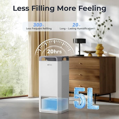 Afloia Air Purifier and Humidifier Combo in One-Cool Mist Evaporative for Home Bedroom Large Roome up tp 3000ft², with Humidity&Air Quality Sensor, Remove Pets Hair Allergy Mold Pollen Smoke, Brown
