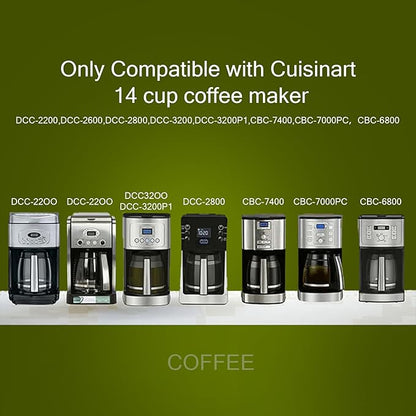 14 Cup Glass Coffee Pot Replacement - Compatible with Cuisinart DCC-3200 Series DCC-2200,DCC-2800,DCC-2600,DCC-1800FR,CBC-7400, CBC-7000PC,CBC-6800 Coffee Makers, Replacement Glass Cofee Carafe