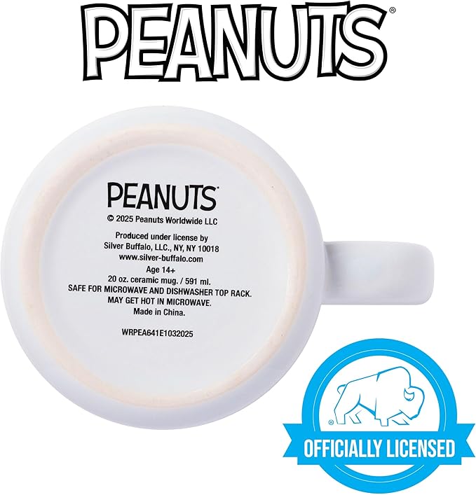 Silver Buffalo Peanuts The Great Pumpkin Featuring Linus and Snooy Halloween Spooky Ceramic Camper Mug, 20 ounces