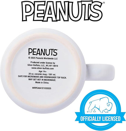 Silver Buffalo Peanuts The Great Pumpkin Featuring Linus and Snooy Halloween Spooky Ceramic Camper Mug, 20 ounces